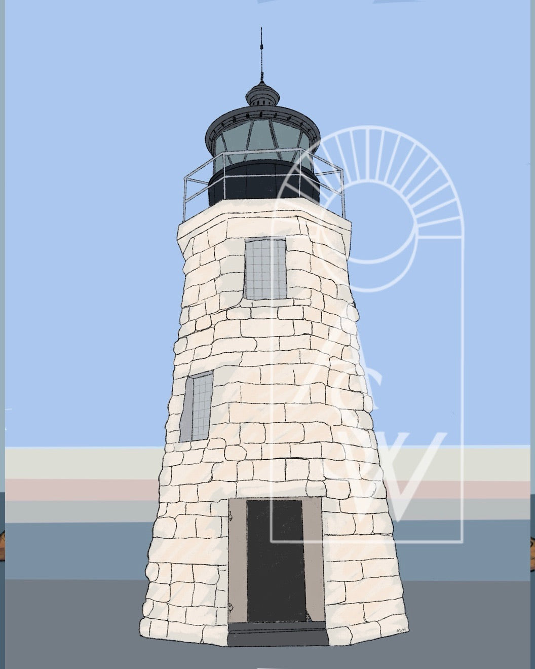 Goat Island Light, Newport RI Print