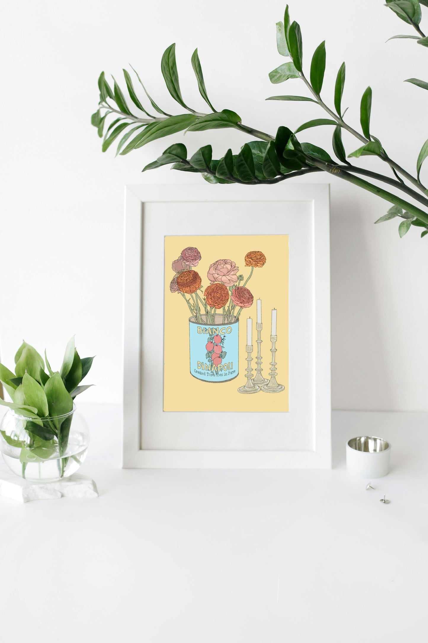 Wildflower Bouquet in Italian Tomato Can Illustration