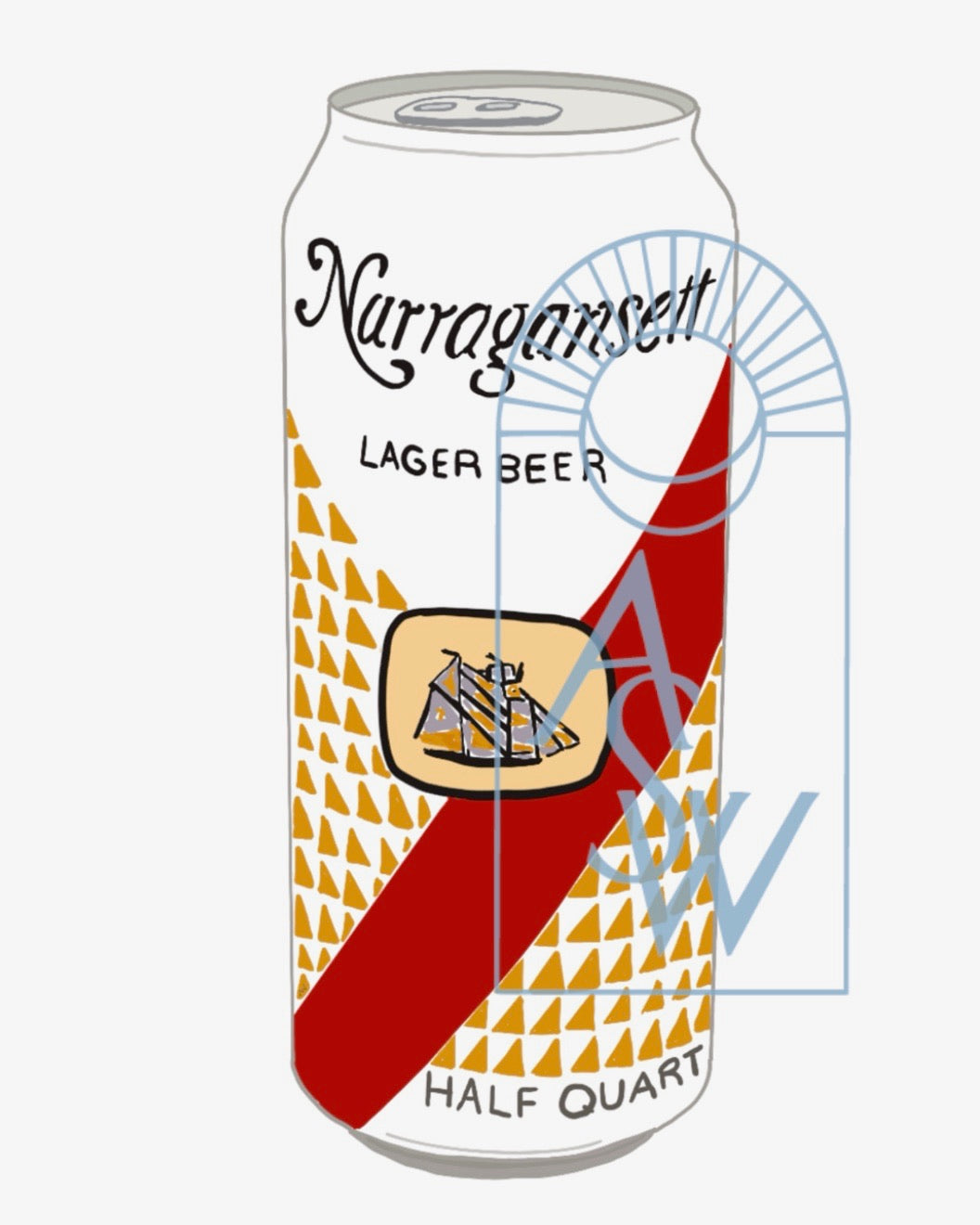 "Crush it like Quint" Narragansett Can Illustration