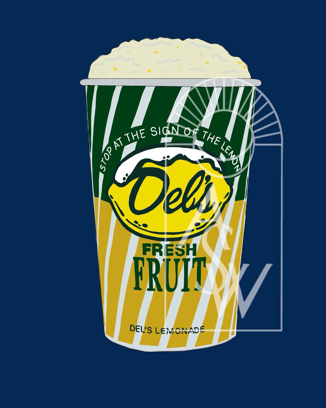 Del's Lemonade Print (blue background)