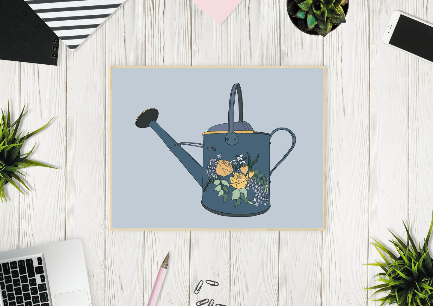 Vintage Watering Can Illustration