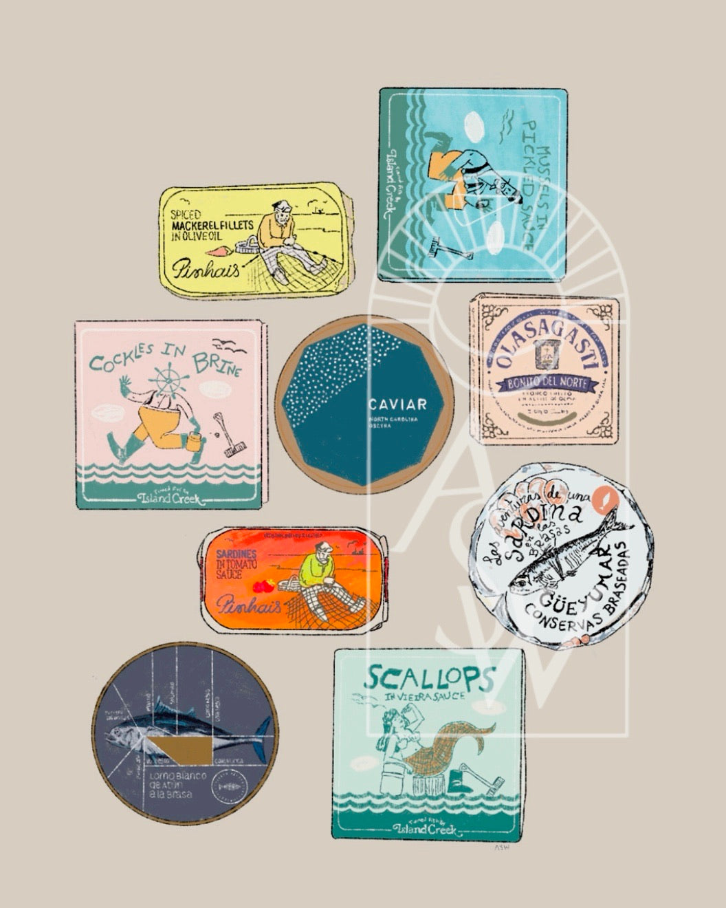 Tinned Fish Summer Print