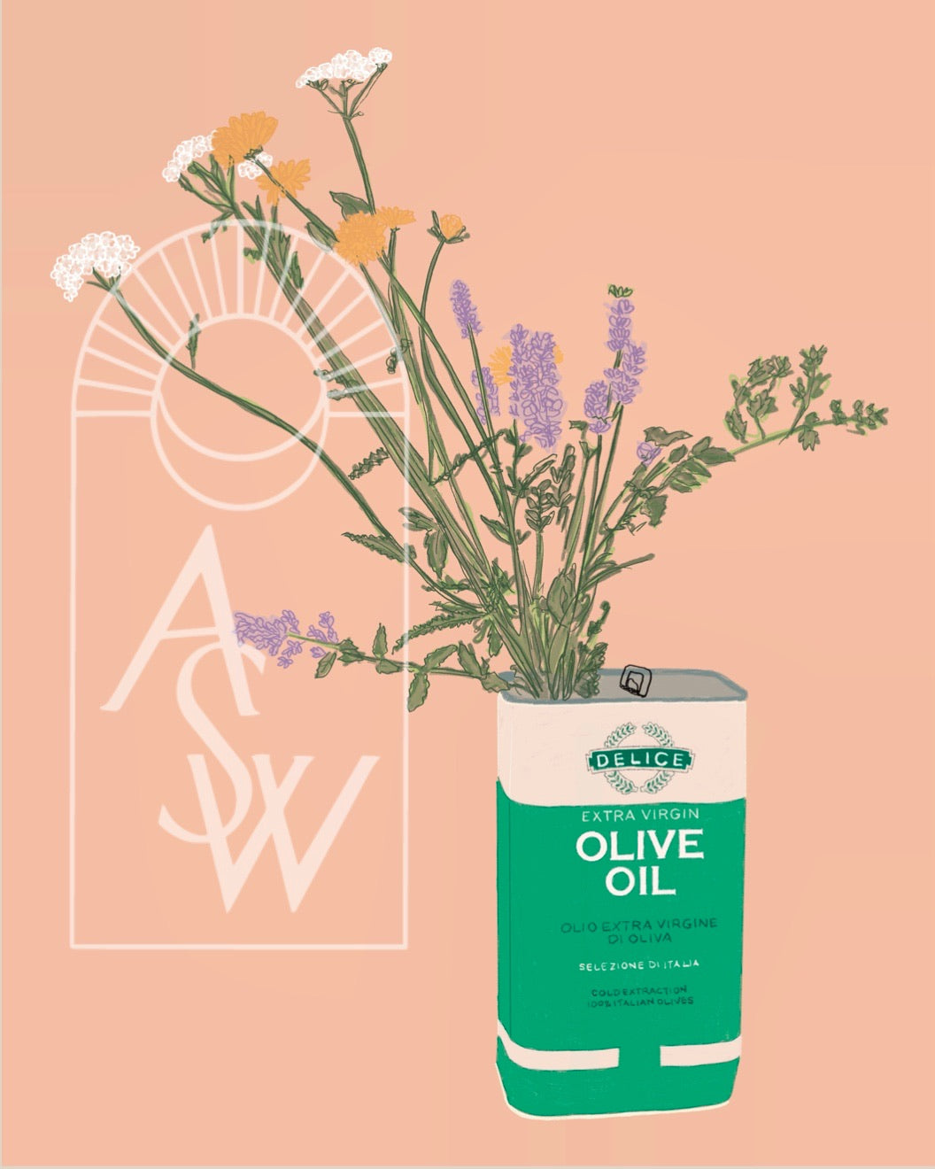 Wildflower Bouquet in Italian Olive Oil Can