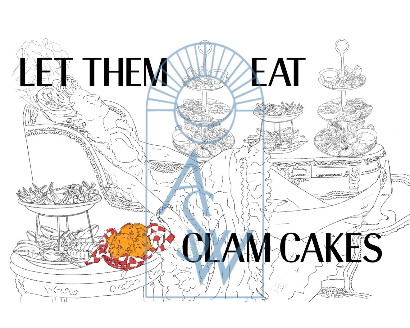 Marine Antoinette | LET THEM EAT CLAM CAKES Illustration