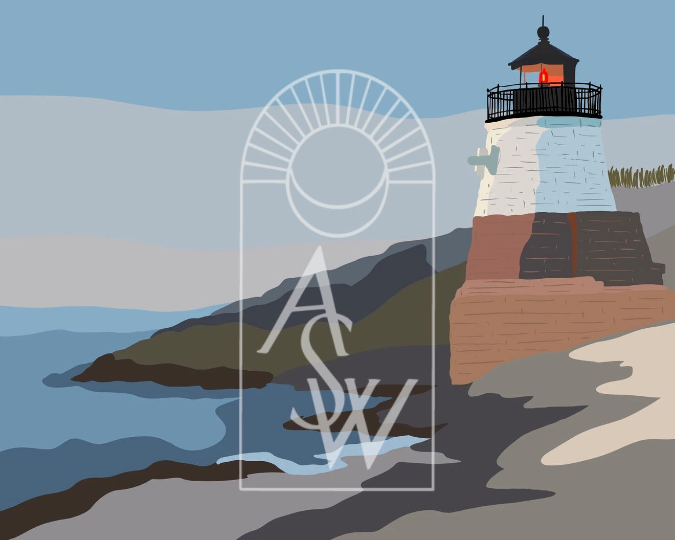 Castle Hill Lighthouse, Newport RI Print